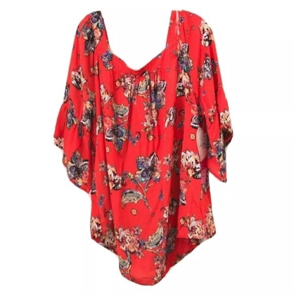 Love Delirious Maternity Top Orange Square Neck Blouse - Picture 1 of 6
